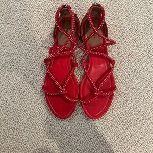 Alaia Red Gladiator Sandals